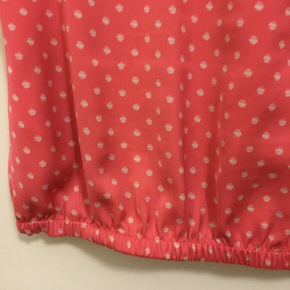 Coral Pink & Pearl Polka Dot Bow Tie Bubble Hem Tank - Picture 7 of 16